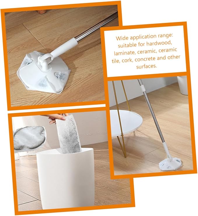 ERINGOGO Retractable Dust Mop with Triangular Electrostatic Cloth Handheld Dry Dust Mop for Household Floor Cleaning