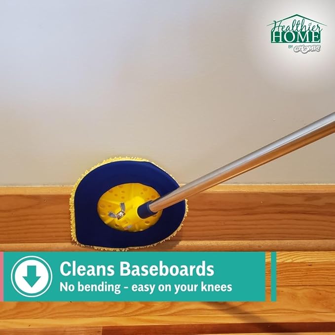 CHOMP Long Handle Wall Cleaner 5 Minute CleanWalls Extendable Wall Washer Ceiling Cleaner Baseboard Duster Telescoping Dry Dust and Wet Wash Cleaning Mop with Washable Microfiber Pad