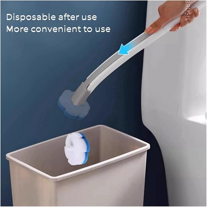 Disposable Toilet Brush Set Toilet Bowl Cleaning Kit Cleaners with Refills Floorstand Cleaning Tool for Bathroom Wc Accessories(32pcs Flower Heads)