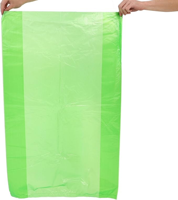 CLISPEED 50pcs Heavy-duty Tear-resistant Trash Bags Large 80x100cm Green Plastic Garbage Bags for Kitchen Bathroom Office and Commercial Use