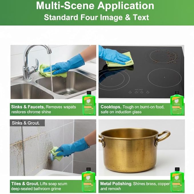 Multi-Purpose Cleaning Milk Powerful Cleaning Milk House Cleaner Powerful Multifunctional Concentrated Cleansing Lotion for Household Kitchen and Bathroom 300ml (3pcs)