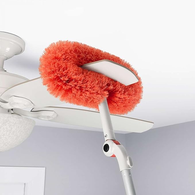 OXO Good Grips 3-in-1 Extendable Microfiber Long Reach Duster with Interchangeable Heads 8 ft