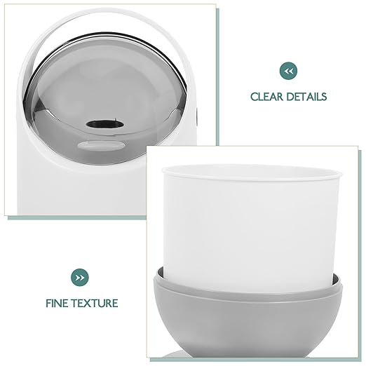 BESPORTBLE Mini Desktop Trash Can with Lid Small Countertop Garbage Bin for Office and Living Compact Waste Basket with Odor-Controlling Cover Stylish Tiny Tabletop Container for Small Item