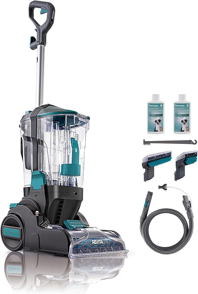 Kenmore KW4070 RevitaLite Pet Portable Carpet Cleaner with High Cleaning Power 3.2L Clean Tank &amp 1.4L Dirty Tank 25ft Cord Length and Two Easy Removable Brushroll for Rug &amp Upholstery