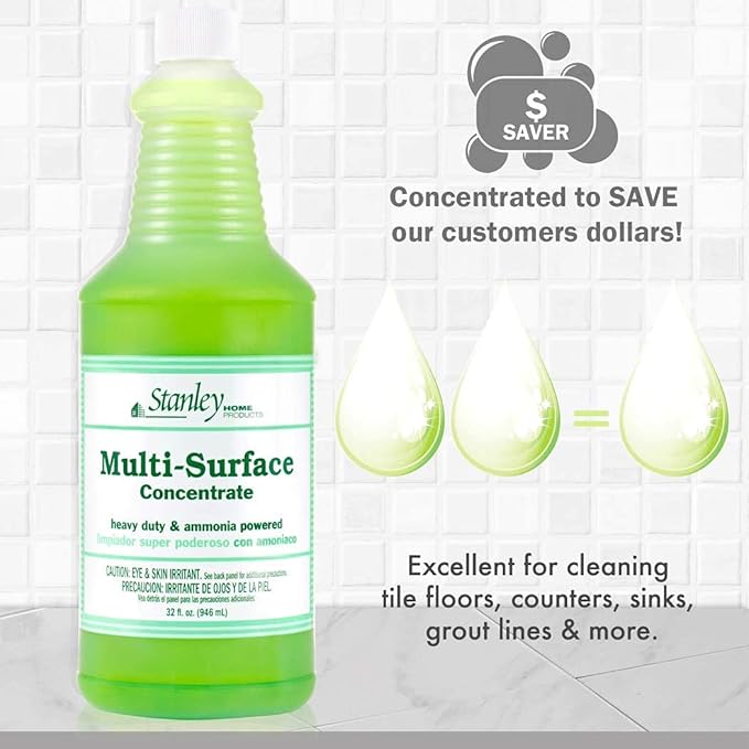 STANLEY HOME PRODUCTS Try-It Premium Multi-Surface Cleaner Concentrate - Professional All-Purpose Floor Countertop &amp Tile Cleaner For Cleaning Vinyl Ceramic and Grout (6 Pack)