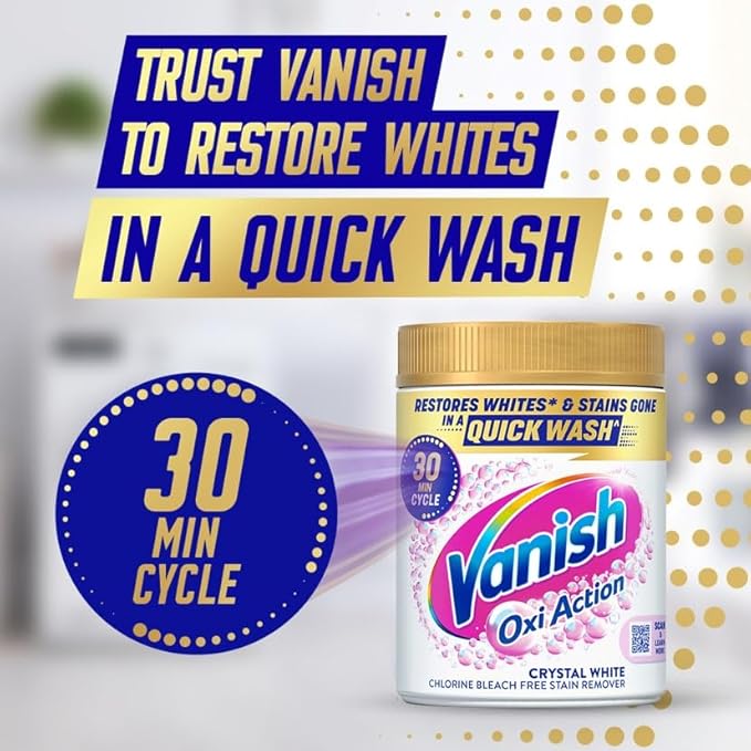 Vanish Fabric Stain Remover Gold Oxi Action Powder Whites 1.5 kg