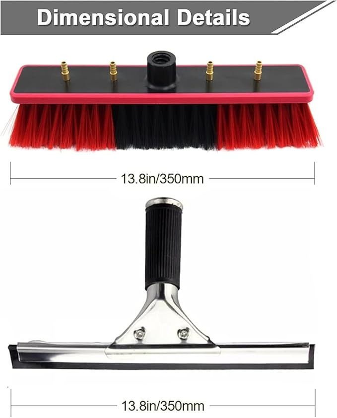 Telescopic Window Cleaner Water Fed Pole Kit3.6-12M Window Cleaning PolesWater Fed BrushAluminum Outdoor Window CleanerExtendable Telescopic Pole Water Fed Brush Spray Washer for Window