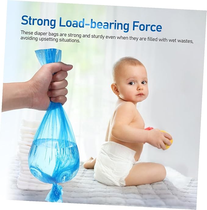 Diaper Pail Bags 5 Rolls 260mm X 7m Pe Odor-resistant Trash Bags Blue Diaper Organizer Refill for Nursery Waste Disposal