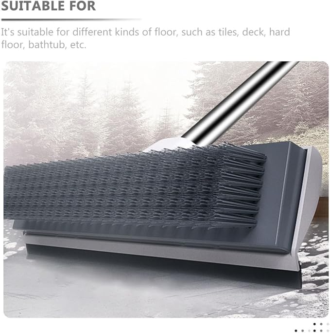 Bathroom Floor Scrub Brush with Long Handle and Stiff Bristles Tile and Grout Scrubbing Brush for Home Floor and Bathroom Cleaning