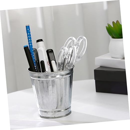 4pcs Mini Metal Desk Trash Can Small Wastebasket for Desktop Desk Trash Bin Can Mini Table Storage Jar