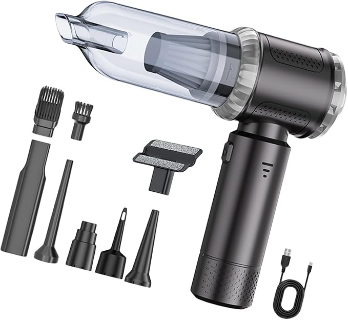 Powerful 22000Pa Wireless Handheld Vacuums Cleaner with 6000mAh Battery and 8 Accessories for Car Upholstery Home Office