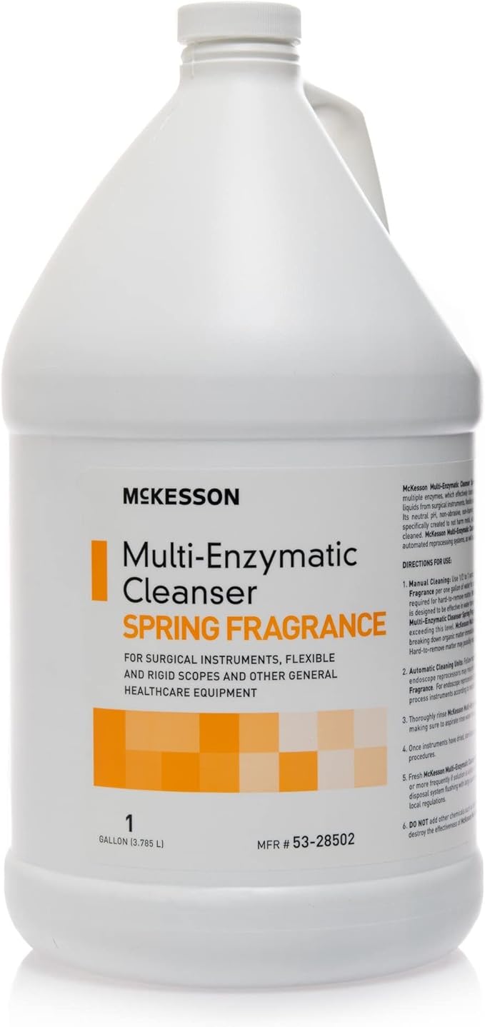 McKesson Multi-Enzymatic Cleanser for Surgical Instruments &amp General Healthcare Equipment 1 Gallon [Pack of 4] Spring Fresh