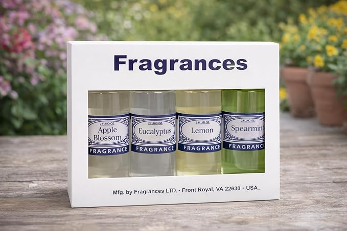 Rainbow RainMate Sirena Hyla Compatible Vacuum Fragrances – Assorted Fragrance 4-Pack For Water-Based Vacuums (Spring Fresh - Eucalyptus Spearmint Apple Blossom Lemon)