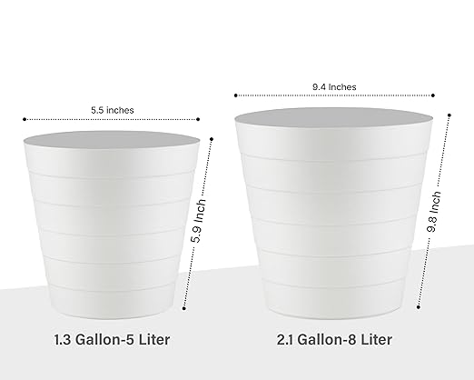 Small Trash Can (2.1 Gallons) Dorm Trash Can Heavy Duty Dust Bin Mini Garbage Can for Bedroom (Pack Of 3) Plastic Wastebasket Bathroom Wastebasket (White) Round paper Trashcan Office Trash bin
