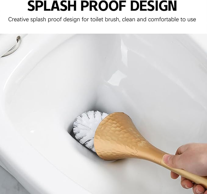 White Toilet Brush and Holder Set Modern Minimalist Bathroom Decor with Anti-Splash Shield Rust-Proof ABS Sleek Bath Accessories for Home &amp Apartment