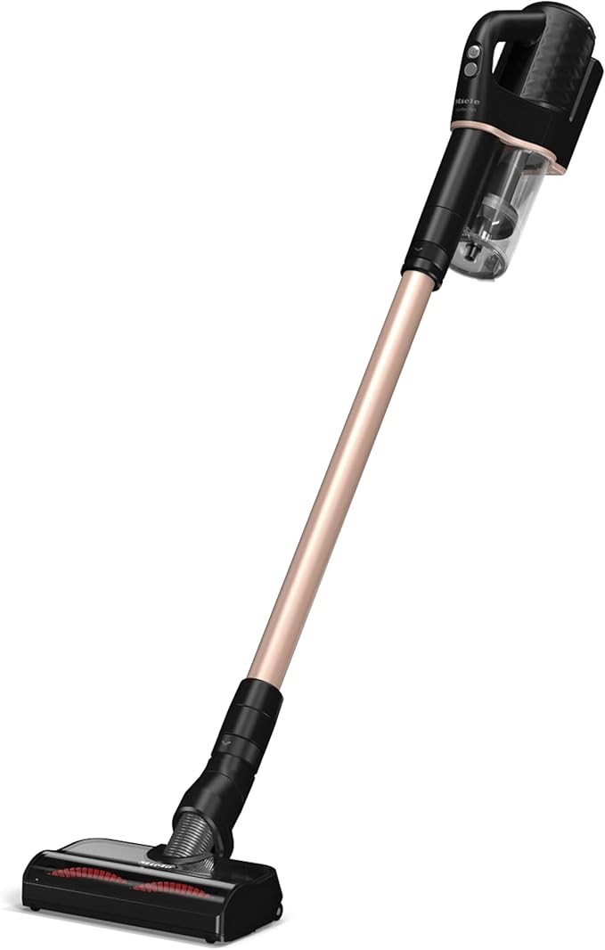Miele Duoflex Total Care Vacuum Cleaner Cordless and Bagless Multi-Use Multi-Floor Flexible Stick Vacuum with 4 Attachable Brushes and Accessories in Obsidian Black / Rose Gold