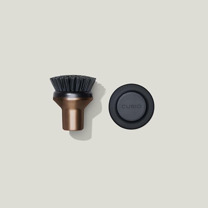 Ionic Palm Brush Magnetized to Stand Upright Stainless Steel with Replaceable Head Bronze