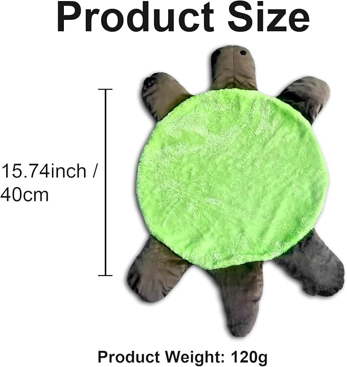 Floor Turtle Foot Mop 4 Sizes Cute Double-Sided Turtle-Shaped Floor Cleaning Pad with A rag for Dust and Hair Washable Reusable Foot Cleaner for Home and Office Floors (15.74 in)