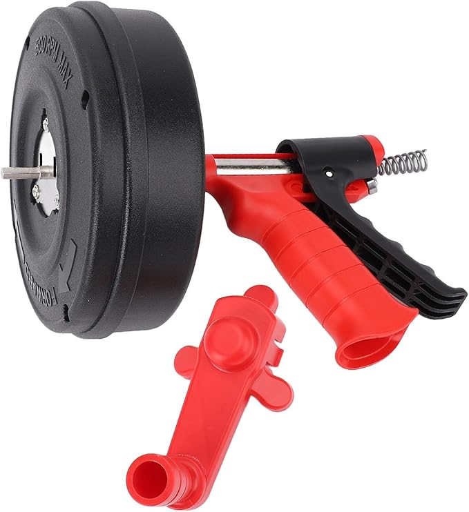 AUNMAS 65 Manganese Steel Drain Snake Manual Drill Powered Pipe Unblocker Flexible 65ft Clog Remover for Toilet Sink Bathtub (Fits 2-3 Pipes) (10m Spring)