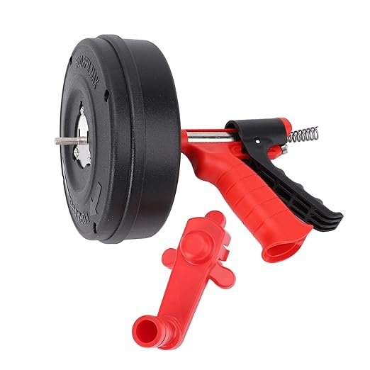 High Hardness Spring Flexible Design Two Operating Modes Versatile Use 50-75MM Pipelines Drain Snake Manual Drill Powered Clog Remover for Toilet Kitchen (10m Spring)