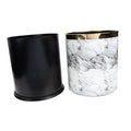 Marble Pattern Round Plastic Trash Can for Office and Home Compact Garbage Wastebasket with Mouth Versatile Space Bin for Bathroom Cabinet Under Sink Use