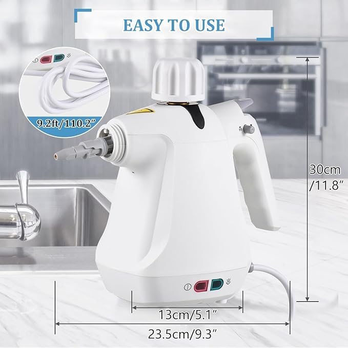 Steam Cleaner Natural Steam Cleaner Handheld Power Steam Cleaner for Home with 10 Accessories Handheld Pressurized Steam Cleaner Portable Multipurpose Steam Cleaner for Car Home Kitchen Bedroom