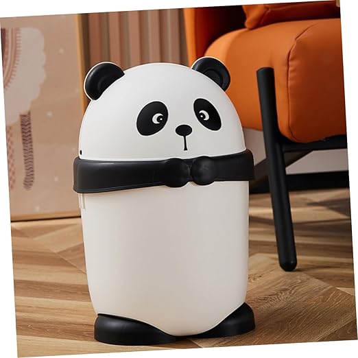 PRETYZOOM Panda Shape Wastebasket Small Trash Can for Kitchen Office Trash Can Style Adorable Design