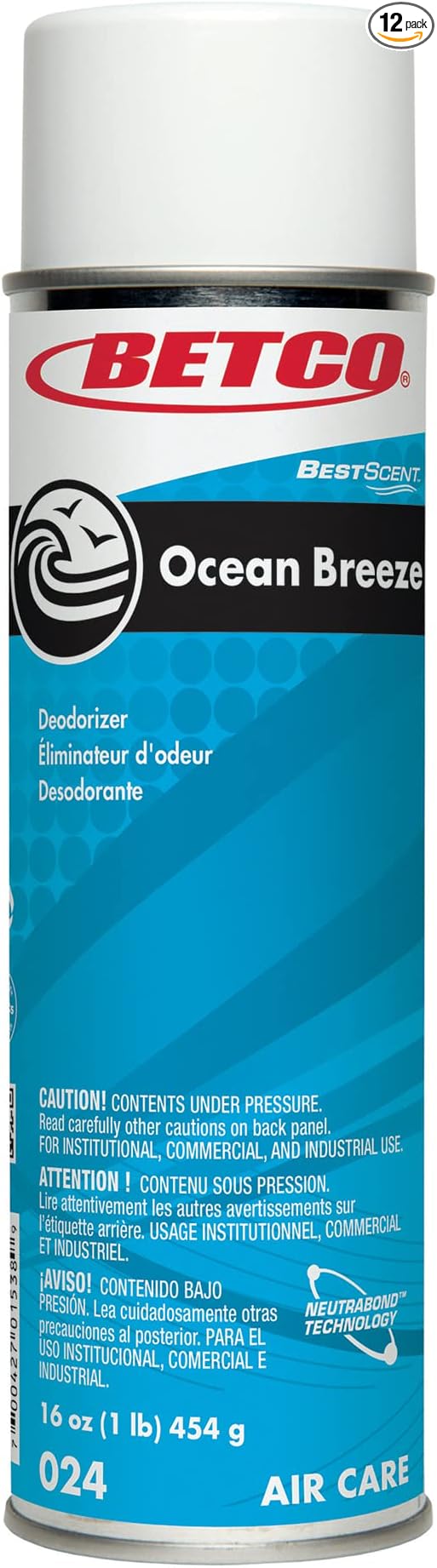 Betco® BestScent™ Aerosol Odor Eliminator Spray Ocean Breeze 16 Oz Pack Of 12