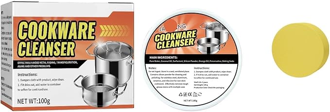 Stainless Steel Cookware Cleaner Set - Removes Stubborn Grease Rust &amp Water Stains For Kitchenware &amp Faucets(3PCS)