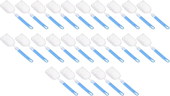 50pcs Bottle Sponge Brush with Long Handle Cup Cleaning Sponge Brush for Baby Bottles Detachable BPA - Free High - Density Sponge Head for Glass Plastic Stainless Steel Cups