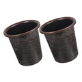 2pcs Modern Kitchen Trash Cans Press Lid Wood Grain Waste Bins Decorative Practical Waste Baskets
