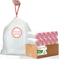 8-10 Gallon Trash Bags Drawstring 300 Count White &amp Unscented Medium Garbage Can Liners