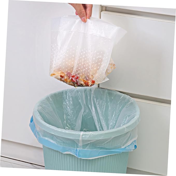 VICASKY 150 Pcs Self Standing Trash Bags Transparent Waste Bin Bags for Kitchen Sink Strainer Suitable for Daily Picnic Office Bedroom Use