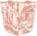 Marye-Kelley WB564-Pink Farm Toile Wastepaper Basket