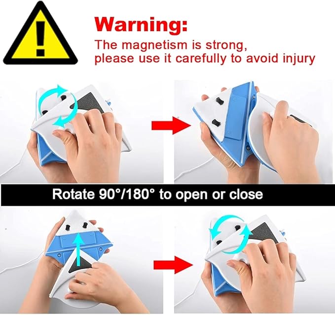 Double Side Magnetic Window Cleaner Glass Magnet Wash Wiper Window Cleaning Brush Household 3-30mm Glass Washing Cleaner Tools (15mm-24mm)