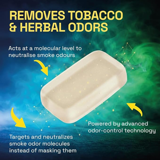 Tobacco and herb smoke odor eliminator gel bar neutral scent for home car office and smoking lounges - Biopulcher Smoke OFF.