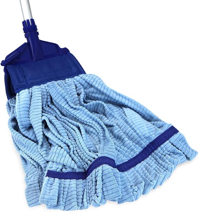 Arkwright Microfiber Tube Mop Head Replacement - Heavy Duty Lint Free Super Absorbent &amp Bleach-Safe Janitorial Essential for Commercial &amp Industrial Floor Cleaning 21 oz Blue