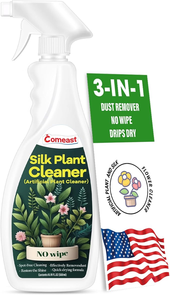 Silk Plant Cleaner Spray No Wipe Artificial Plant Cleaner and Silk Flower Cleaner Spray Silk Flower Cleaner Spray No Wipe Spray Away Dust Remover Drips Dry Faux Plant Spot16.91 Fl oz