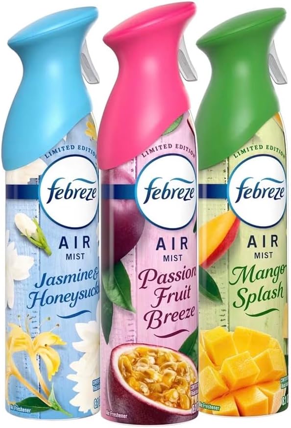 Febreeze Air Freshner Spray Limited Edition Fruit Scented Refills Spring &amp Summer Scents (Limited Edition Fruit Spray Pack 3)