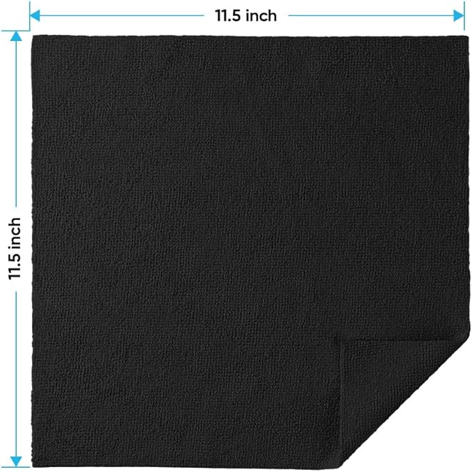 HOMEXCEL Black Microfiber Cleaning Cloths 100 Pack Microfiber Towels for Cars Lint Free &amp Scratch-Free Bulk Cleaning Rags for House Kitchen Car and Shop Absorbent Cleaning Towels 11.5 x 11.5