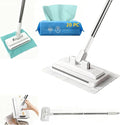No Wash Cloth Changing Mini Mop | Automatic Click on Lazy Mops for Kitchen Counter with Snap-Grip System Multi Surface Floor Cleaning (1 mop + 20 Cloths)