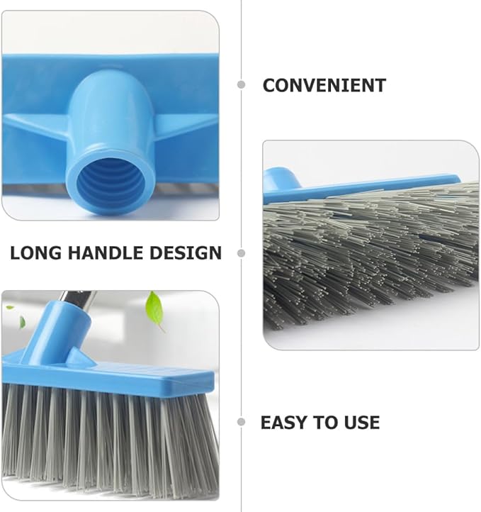 Shower Floor Scrub Brush with Long Handle Stiff Bristle Tile and Grout Cleaning Brush for Bathroom and Kitchen Floors for Indoor and Outdoor Use