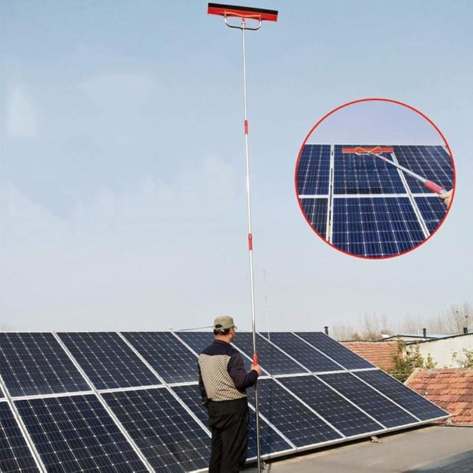 Window Cleaning Brush Washing Set Extension Cleaning Pole Suitable for Photovoltaic Panel Cleaning Trucks Windows Window Glass Wall 7 Meters Pump Version (10 Meters with tap Water)