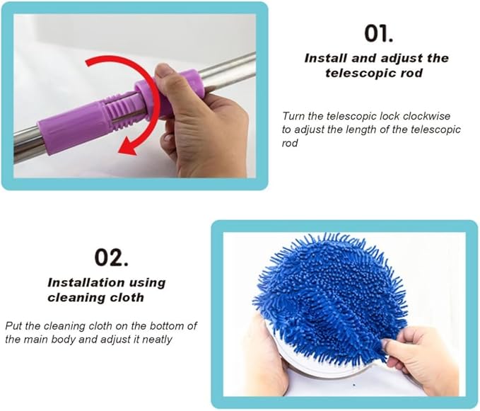 Wireless Electric Water Mop Cleaning Machine Automatic Wet Cleaner 2 in 1 Car Glass Ceiling Doors Windows Home Floor Mops