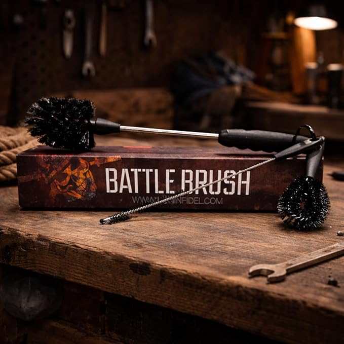 Iron Infidel Battle Brush Kit - 3 Piece Bottle Cleaning Brush Kit (Black)