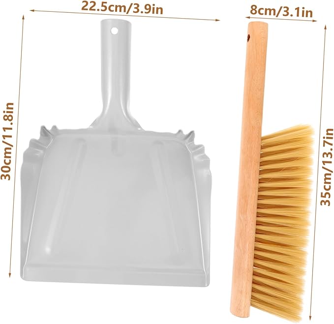 DOITOOL 1 Set Broom Bucket Pet Hair Removal Broom Sofa Duster Hand Broom with Wooden Handle Bed Sheet Brush