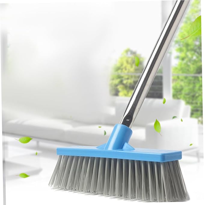 Long Handle Stiff Bristle Floor Scrubbing Brush for Bathroom Kitchen and Outdoor Cleaning Grout Tiles and Hard Surfaces