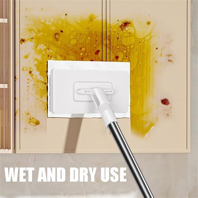Convenient Cloth Changing Mini MopLong Handle Snap Clip Mini Mop Retractable2026 Lazy Convenient Cloth MiniMop Set360° Swivel HeadNo WashCompatible with TowelsWipes (#A)