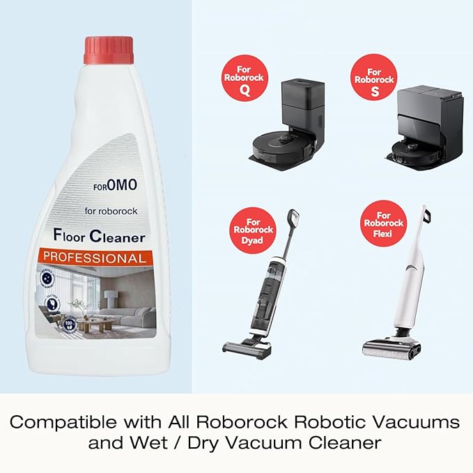 Floor Cleaning Solution Compatible With Roborock Robot Vacuum And Mop Cleaner Deep Cleans For Multiple Hard Floors Suitable With All Robot Vacuums With Mopping (2 Bottle)