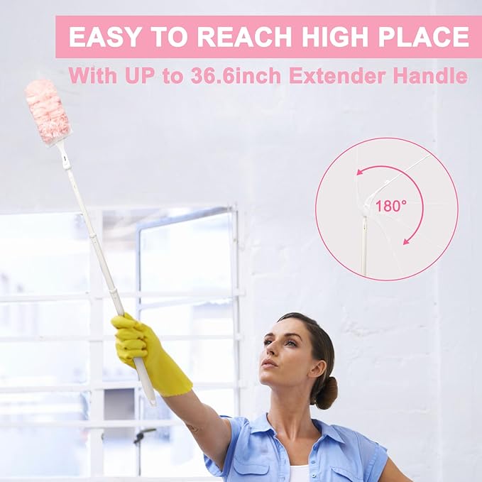Twist Mop Gray &amp 30Pcs 360° Duster Kit Pink